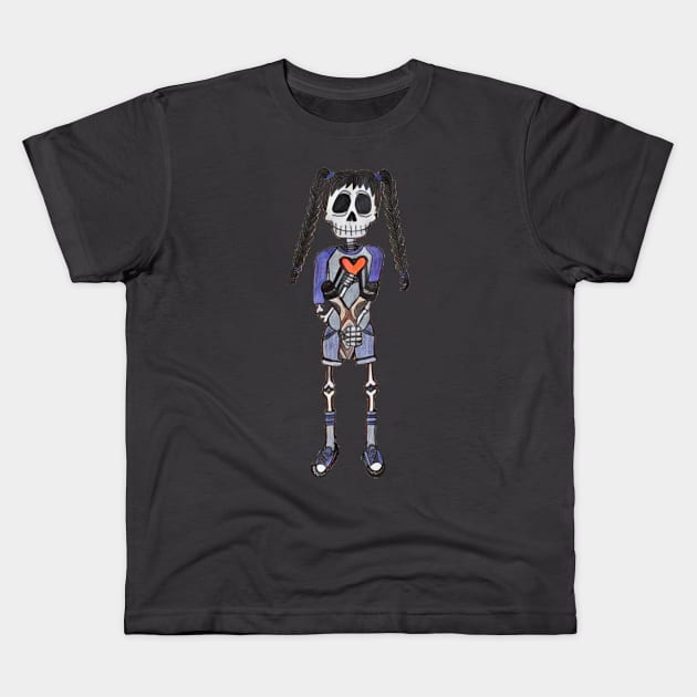 Lively Bones, Slingshot Of Love Kids T-Shirt by LuvbuzzArt